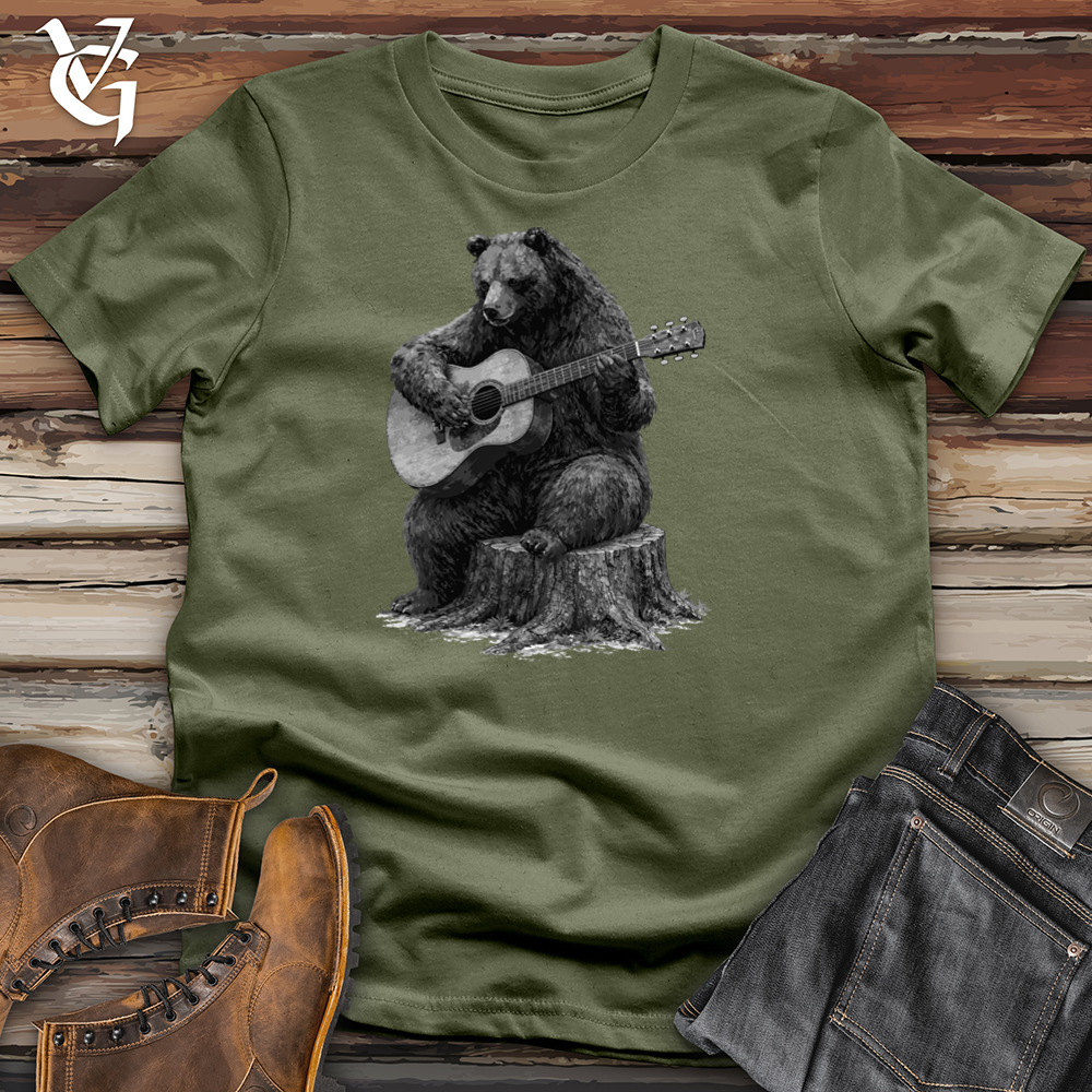 Viking Goods Bear Playing Guitar Tee Military Green / L