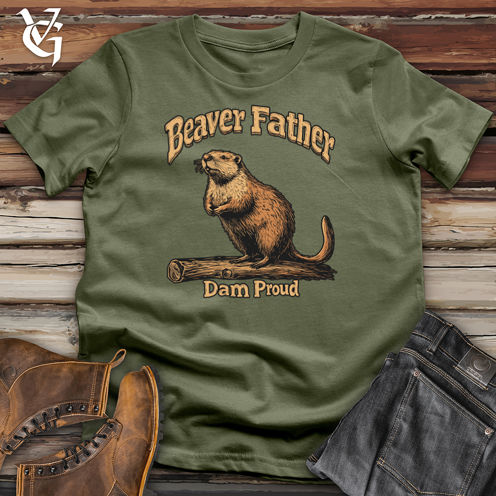 Viking Goods Beaver Father Dam Proud Softstyle Tee Military Green / L