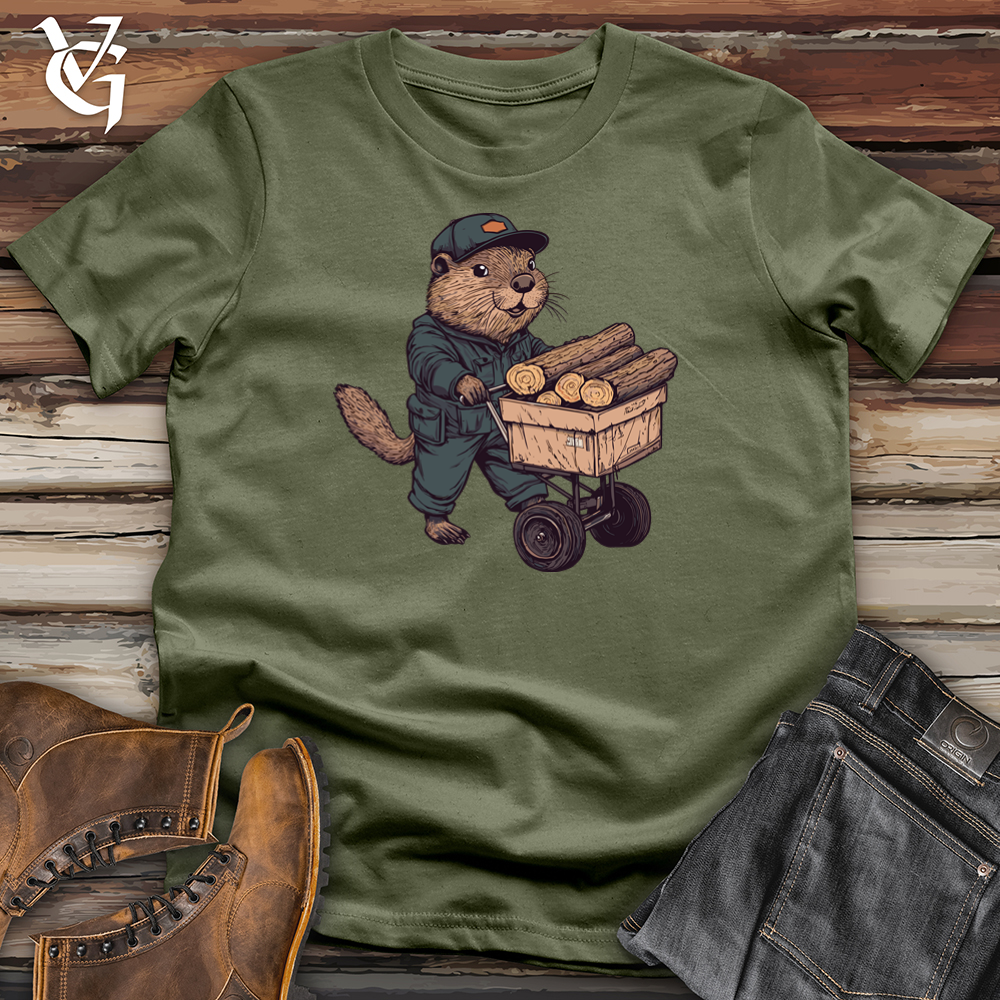 Viking Goods Beaver Wood Delivery Softstyle Tee Military Green / L
