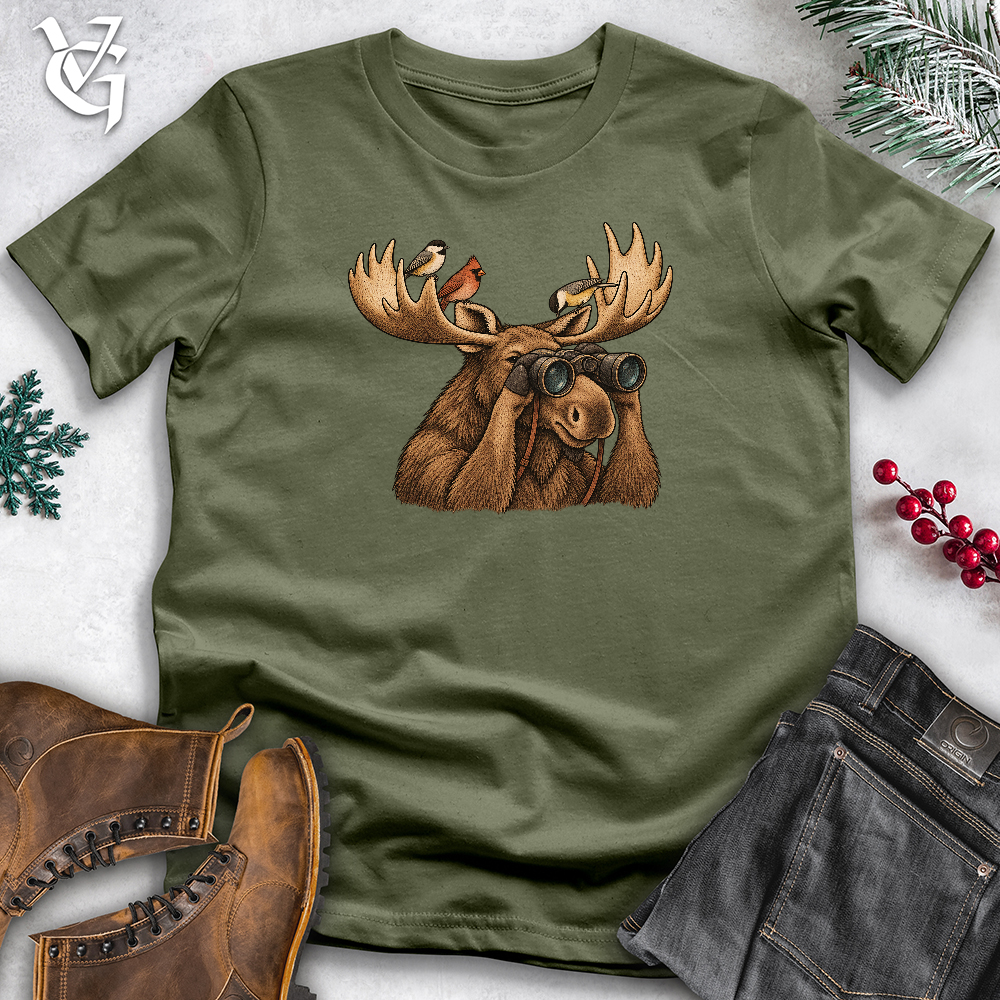 Viking Goods Bird Watching Moose Softstyle Tee Military Green / L