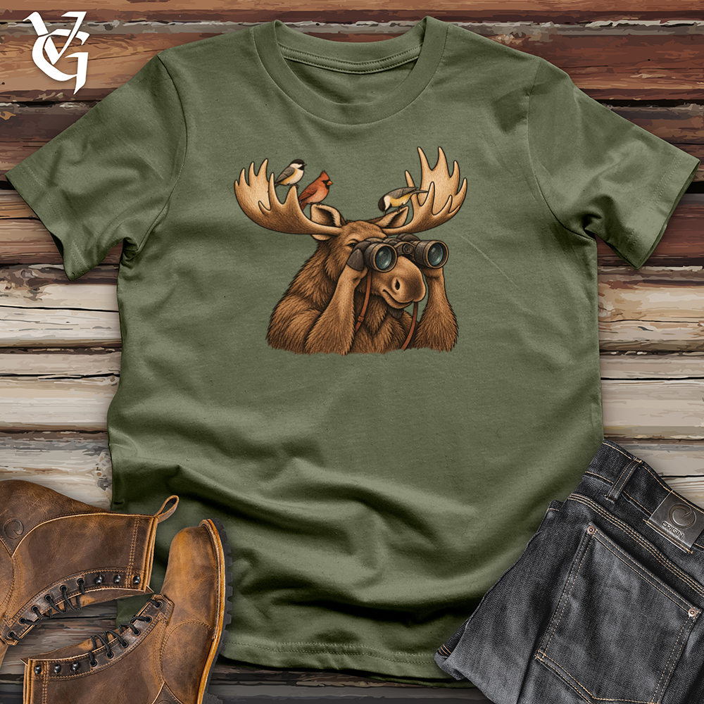 Viking Goods Bird Watching Moose Tee Military Green / L