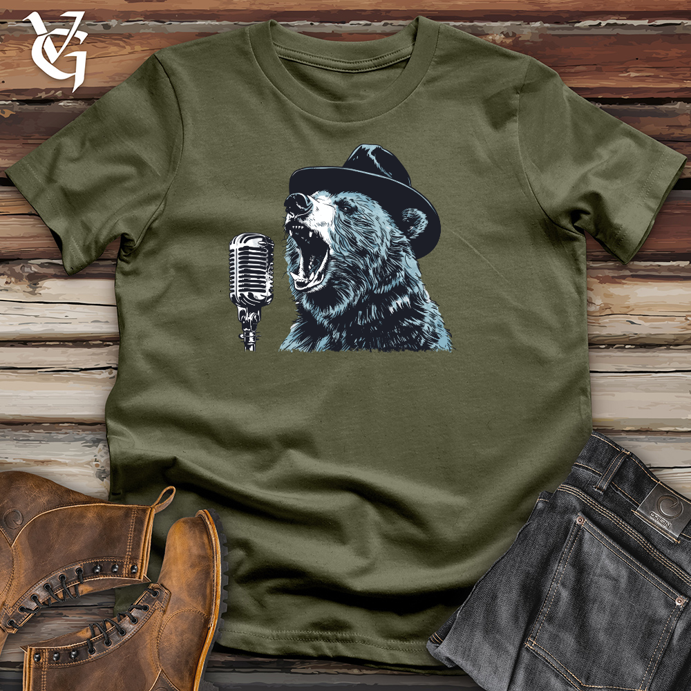 Viking Goods Blues Bear Serenade Cotton Tee Military Green / L