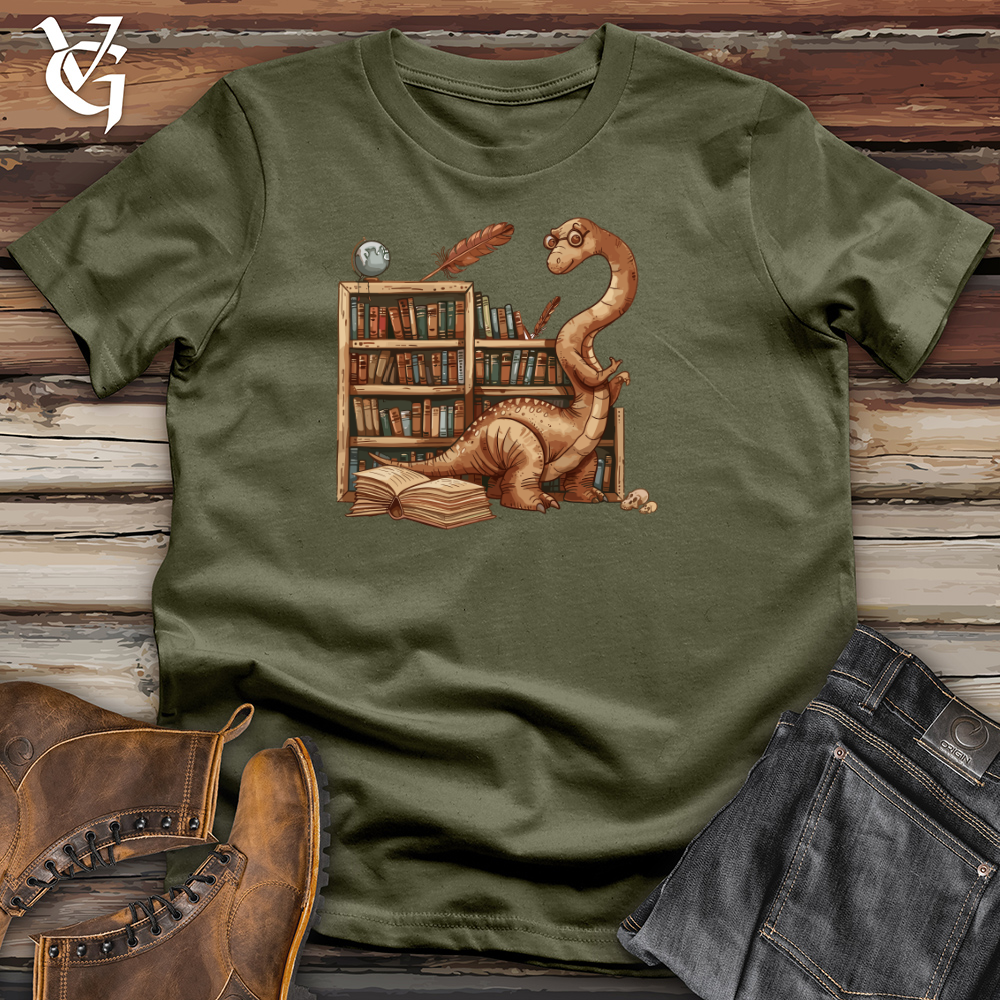 Viking Goods Brontosaurus Librarian Chronicles Cotton Tee Military Green / L