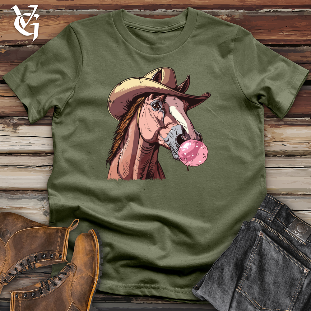 Viking Goods Bubblegum Cowboy Horse Softstyle Tee Military Green / L