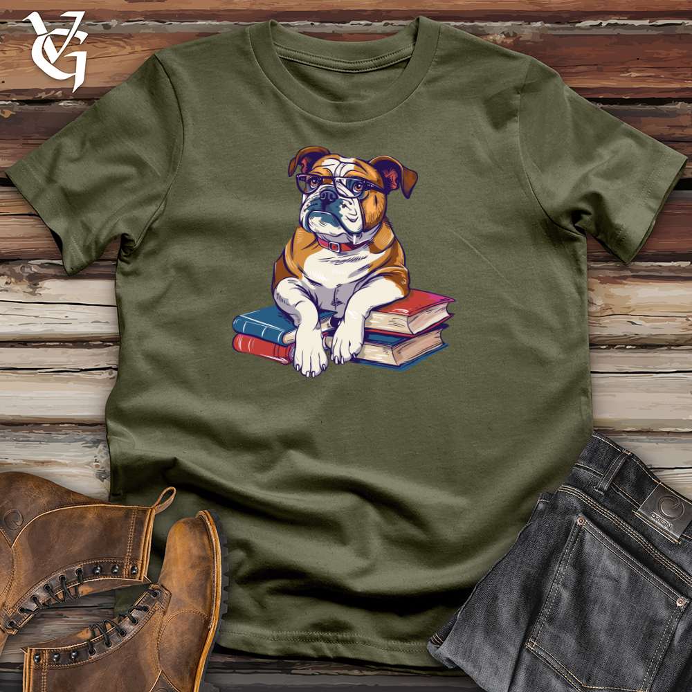 Viking Goods Bulldog Librarian Wisdom Cotton Tee Military Green / L
