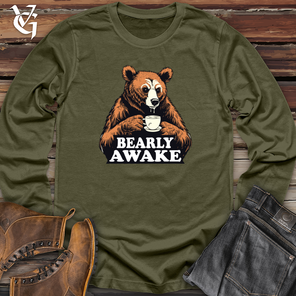 Viking Goods Buzzin Bear Long Sleeve Military Green / L