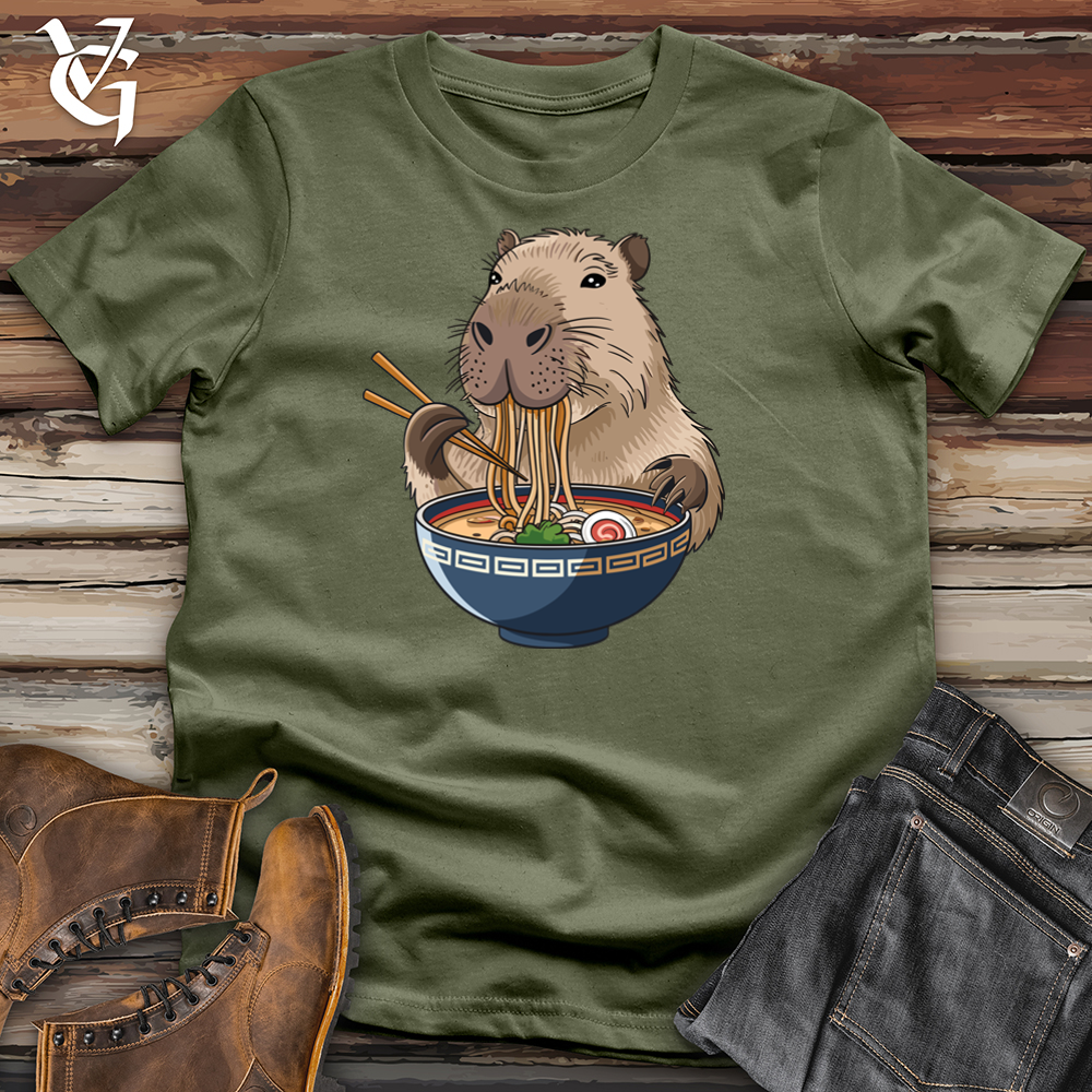 Viking Goods Capybara Eating Noodles Tee Military Green / L