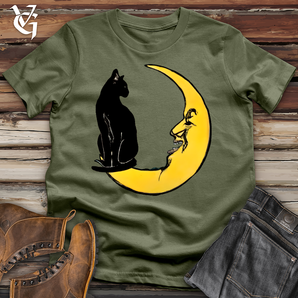 Viking Goods Cat on the Moon Softstyle Tee Military Green / L