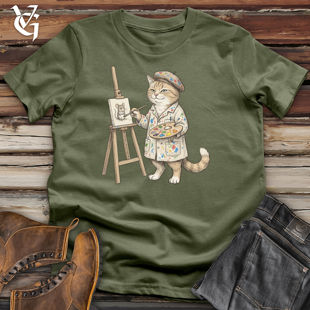 Viking Goods Cat Painter Tee Military Green / L