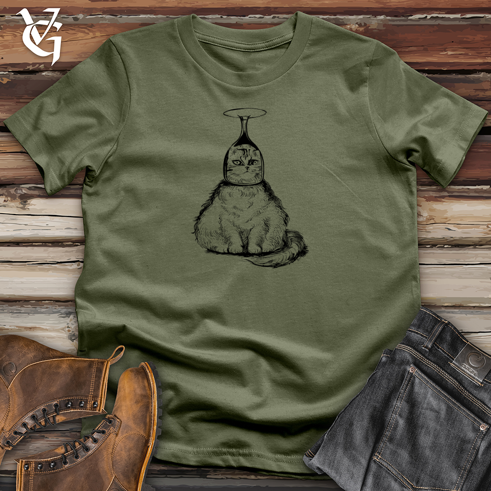 Viking Goods Cat Wine Head Softstyle Tee Military Green / L