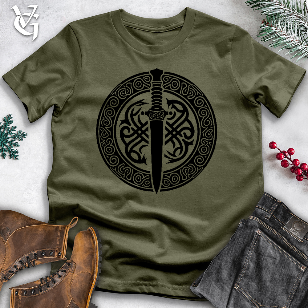 Viking Goods Celtic Dagger Cotton Tee Military Green / L