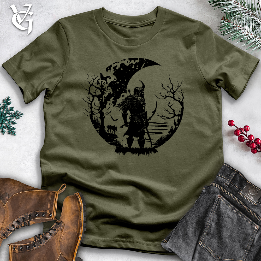 Viking Goods Celtic Moon Viking Warrior Cotton Tee Military Green / L