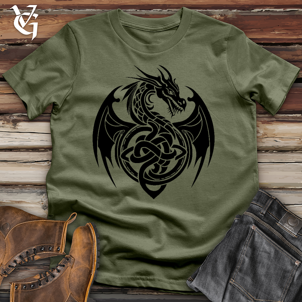 Viking Goods Celtic Rust Dragon Softstyle Tee Military Green / L