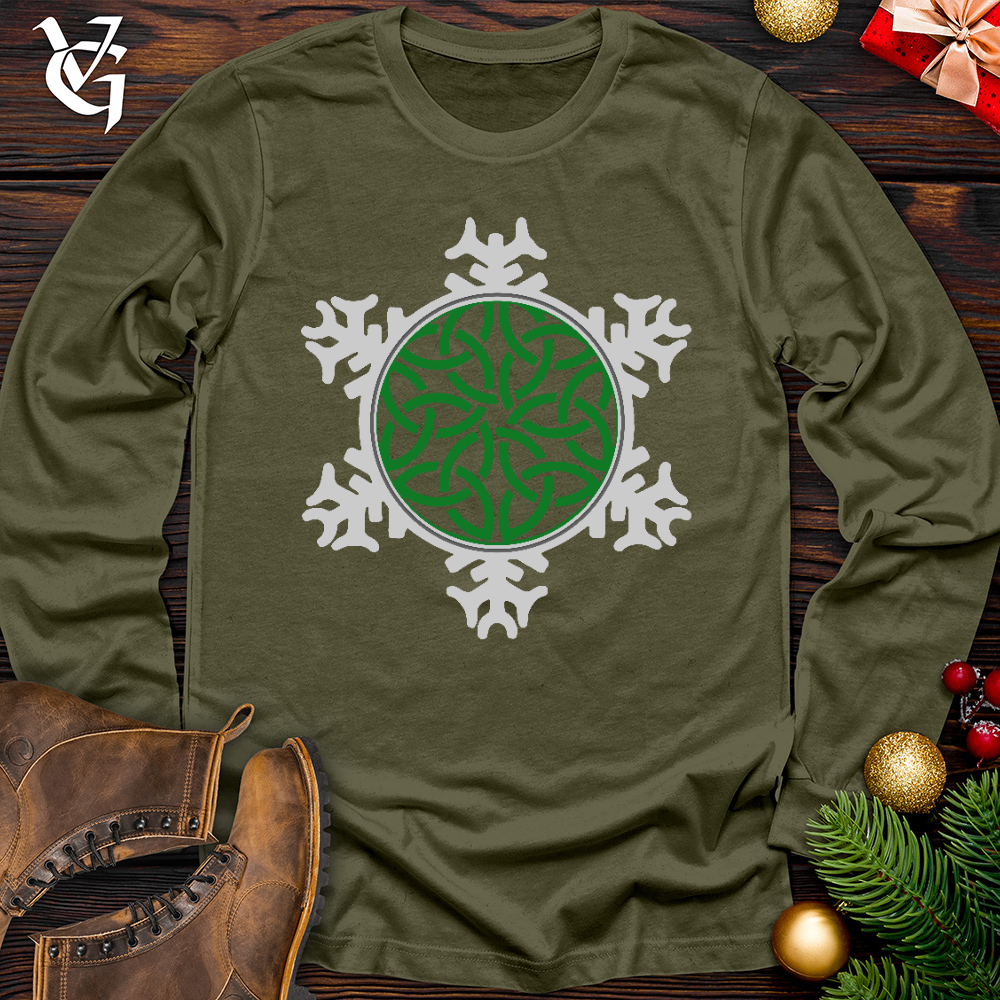 Viking Goods Celtic Snowflake Long Sleeve Military Green / L