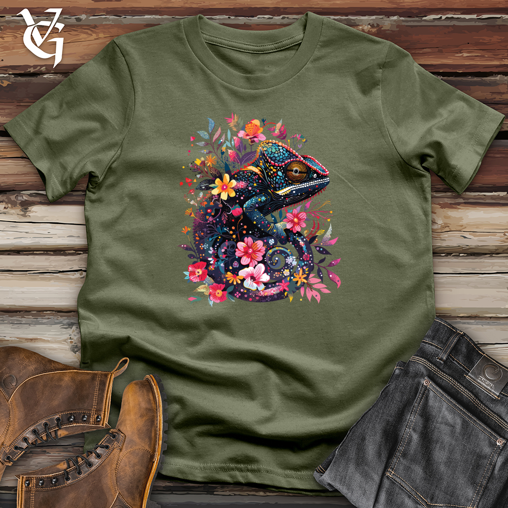 Viking Goods Chameleon Floral Fusion Softstyle Tee Military Green / L