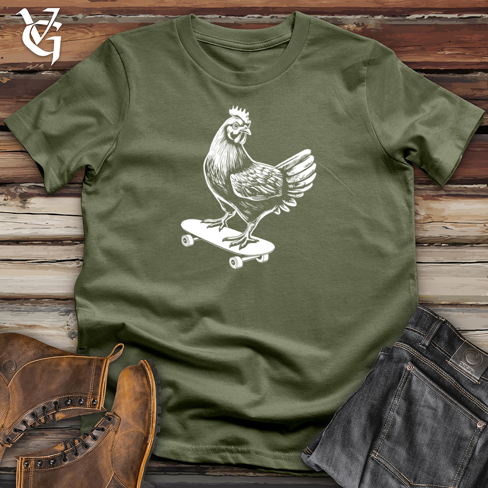 Viking Goods Chicken on a Skateboard Softstyle Tee Military Green / L