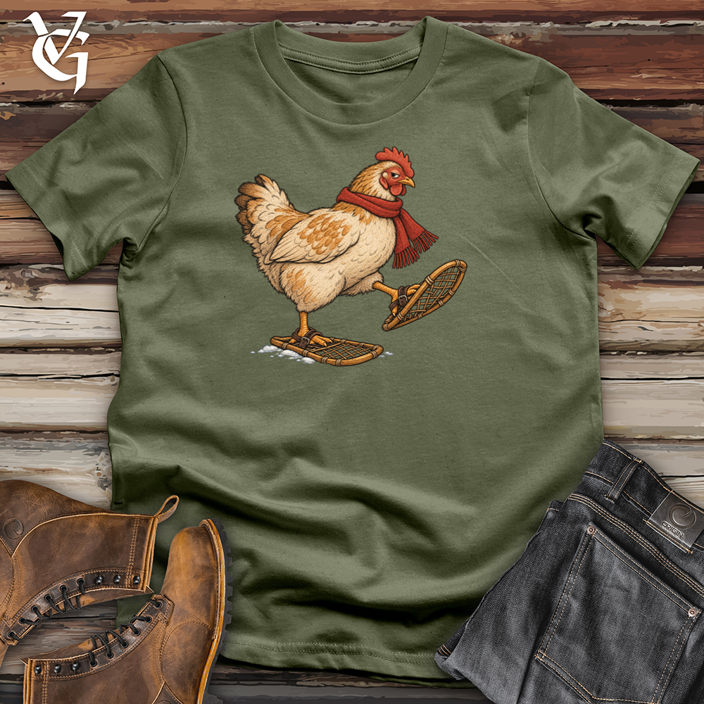 Viking Goods Chicken Snow Shoes Tee Military Green / L
