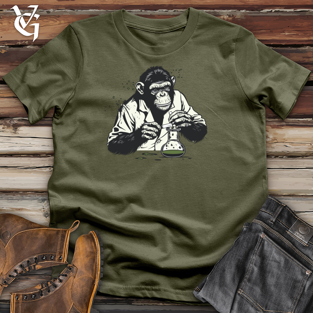 Viking Goods Chimp Chemist Genius Cotton Tee Military Green / L