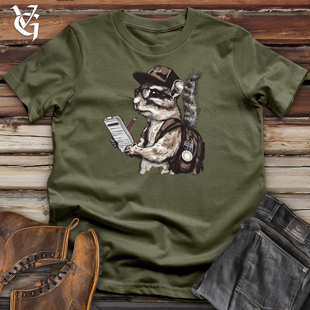 Viking Goods Chipmunk News Reporter Cotton Tee Military Green / L