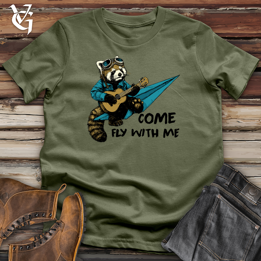 Viking Goods Come Fly With Me Red Panda Softstyle Tee Military Green / L
