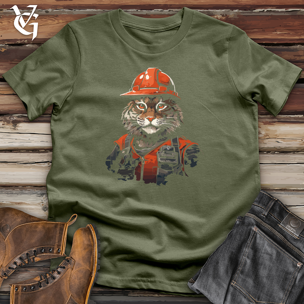 Viking Goods Construction Cat Chief Softstyle Tee Military Green / L
