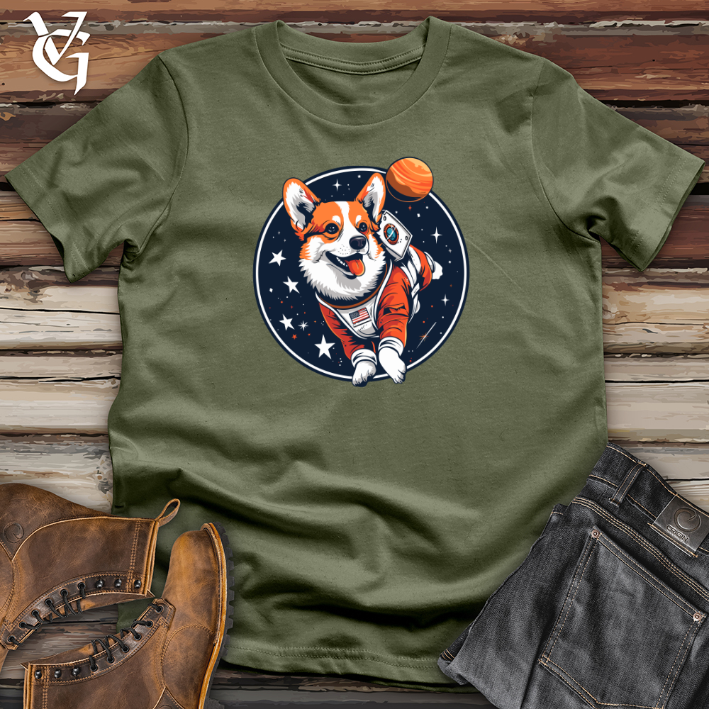 Viking Goods Corgi Astronaut Odyssey Softstyle Tee Military Green / L