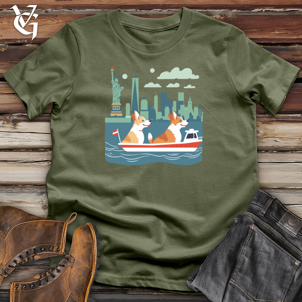 Viking Goods Corgi Harbor Adventure Softstyle Tee Military Green / L