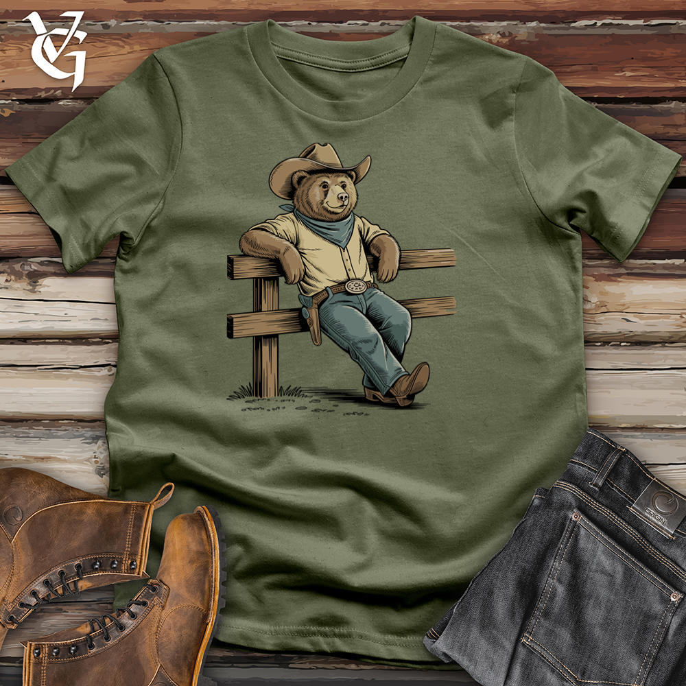Viking Goods Cowboy Bear Tee Military Green / L