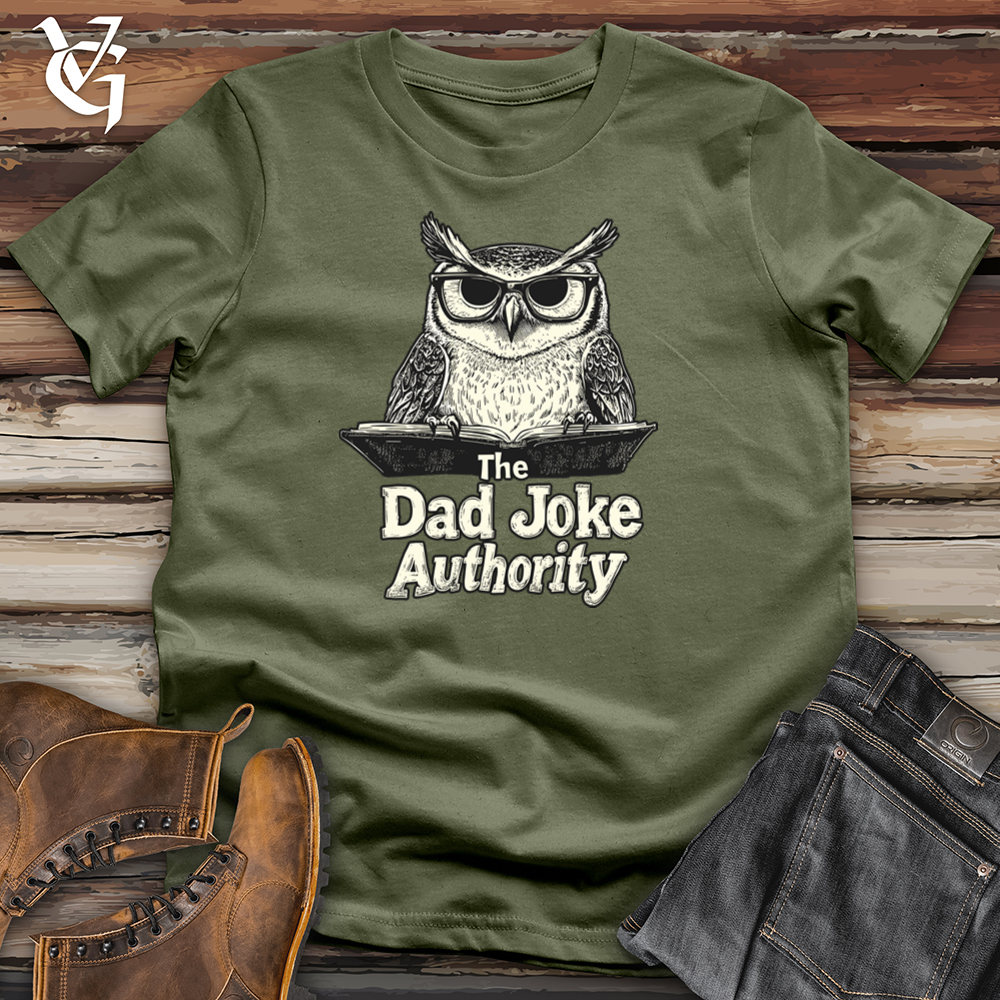 Viking Goods Dad Joke Authority Owl Softstyle Tee Military Green / L