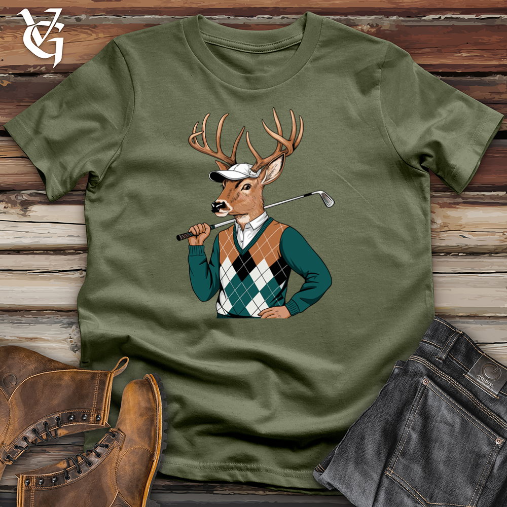 Viking Goods Deer Golf Softstyle Tee Military Green / L