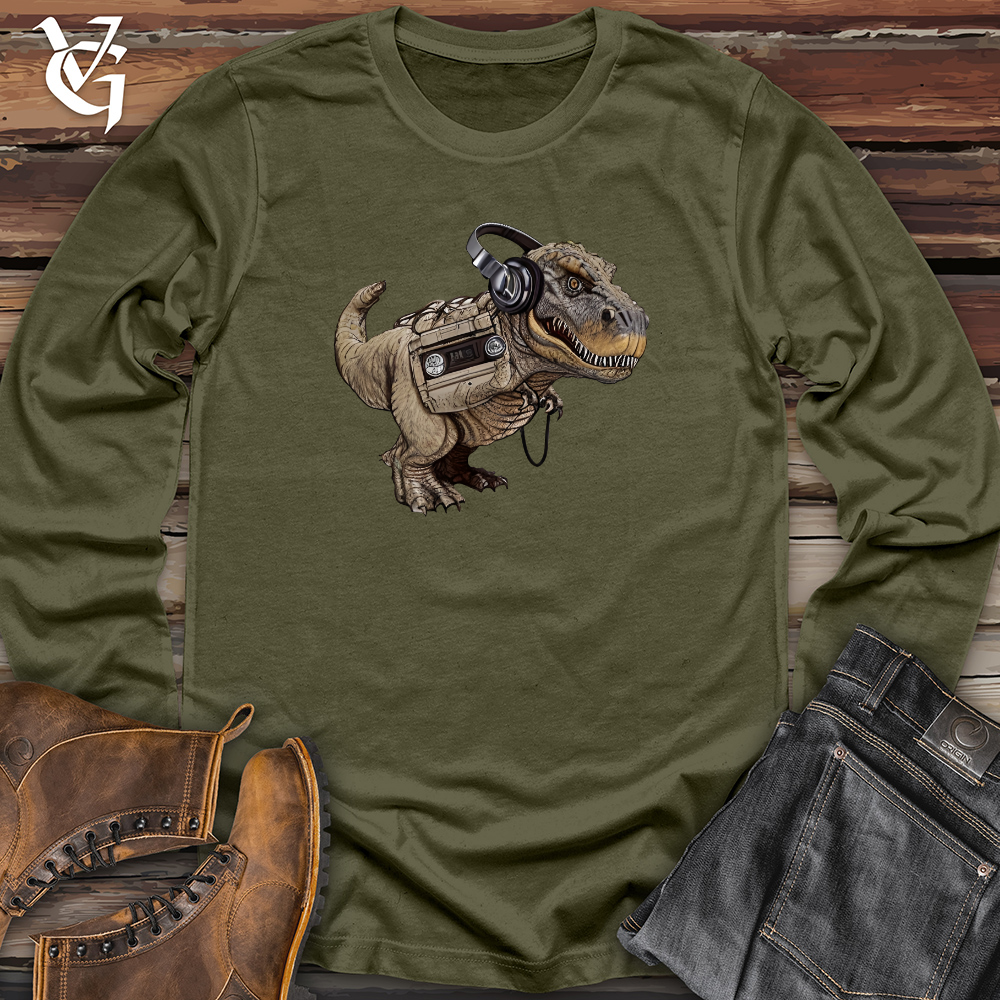 Viking Goods Dinosaur Cassete Player Long Sleeve Military Green / L
