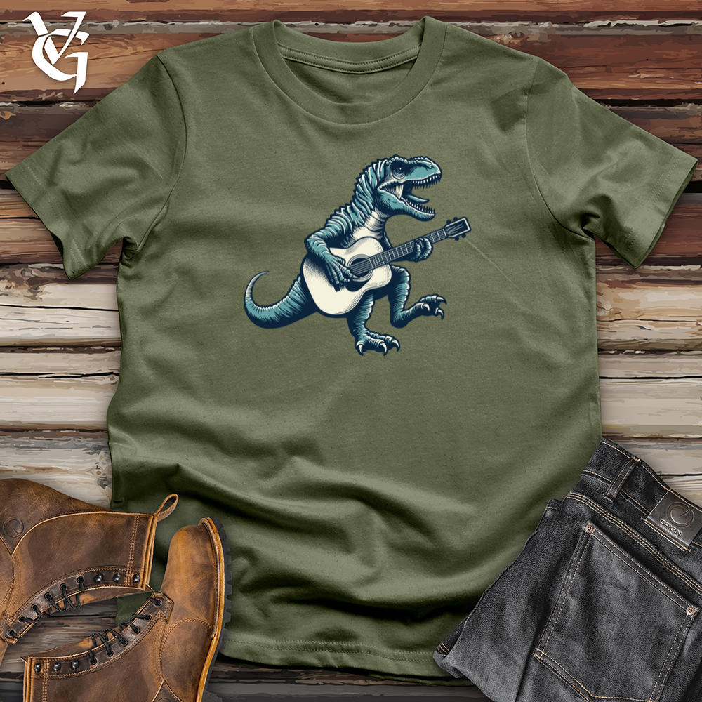 Viking Goods Dinosaur Playing Guitar Softstyle Tee Military Green / L