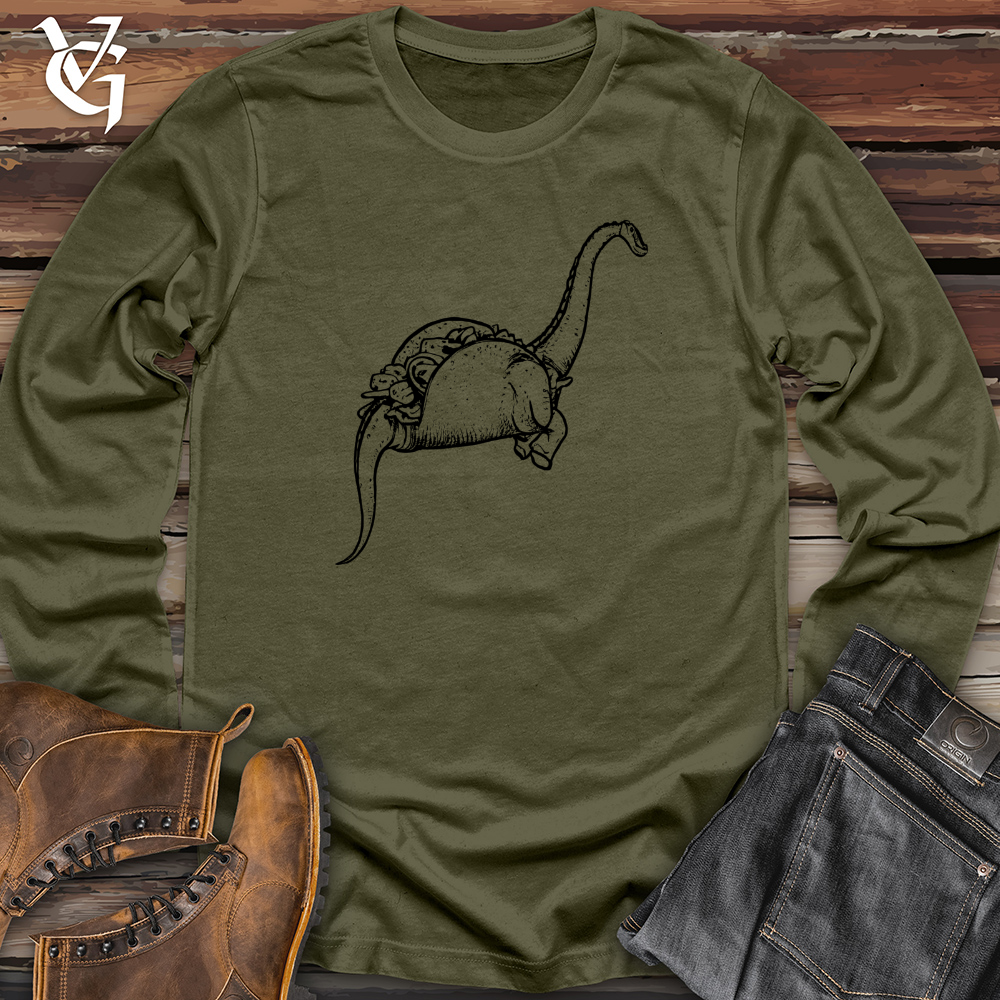 Viking Goods Dinosaur taco Long Sleeve Military Green / L