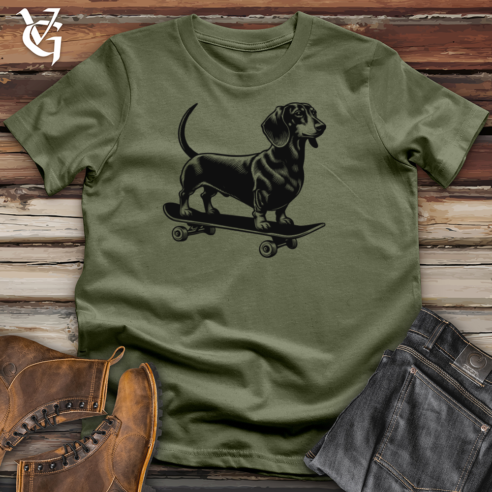 Viking Goods Dog Skateboarder Softstyle Tee Military Green / L