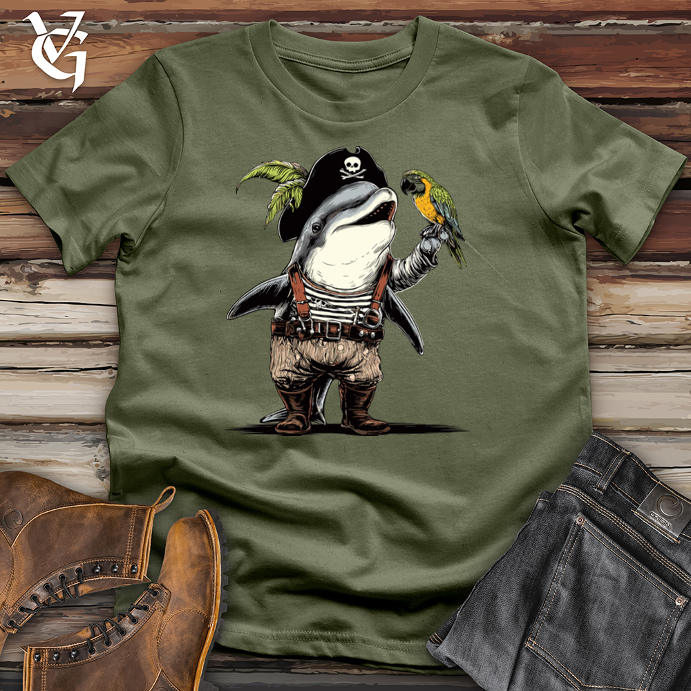 Viking Goods Dolphin Pirate Softstyle Tee Military Green / L