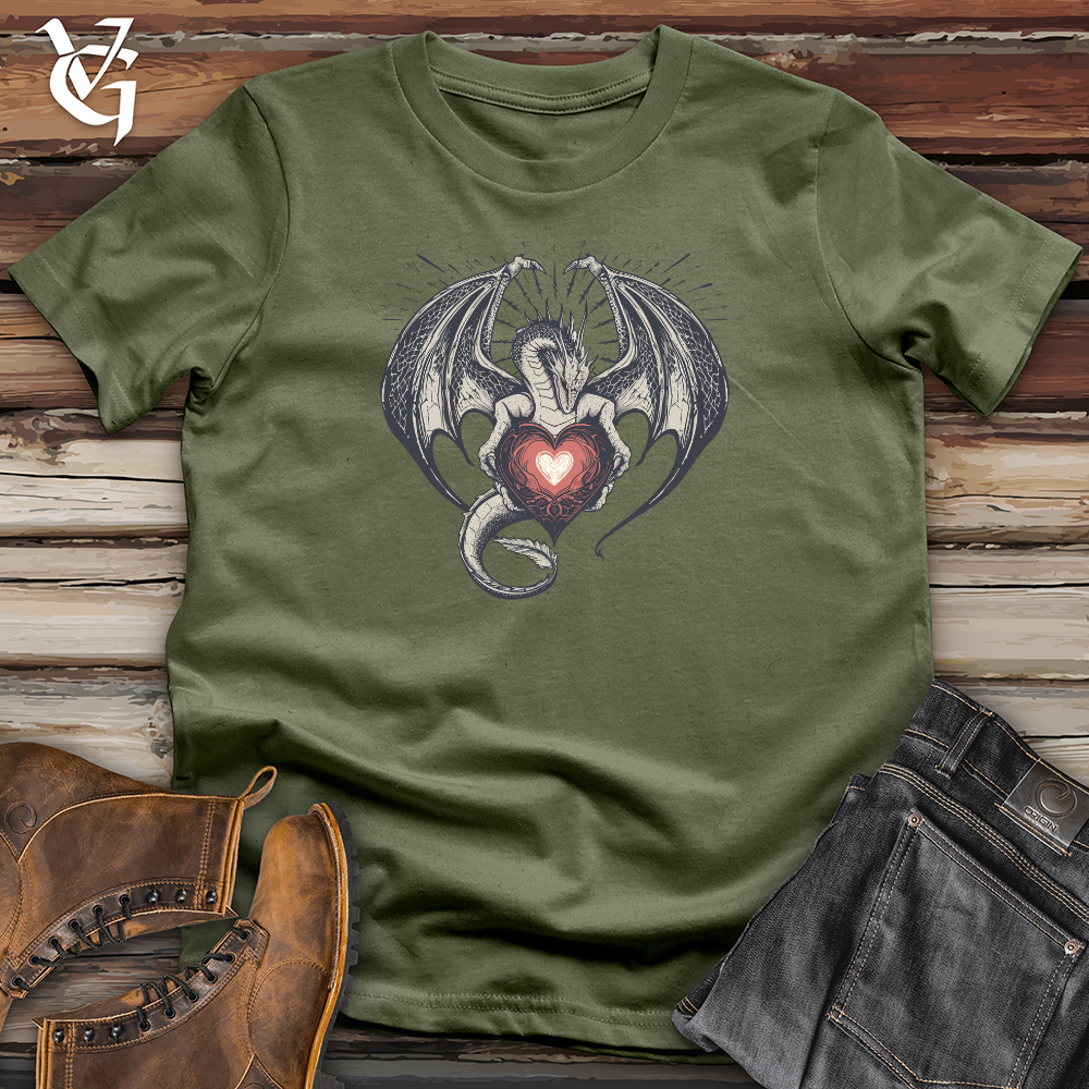 Viking Goods Dragon Heart Embrace Softstyle Tee Military Green / L