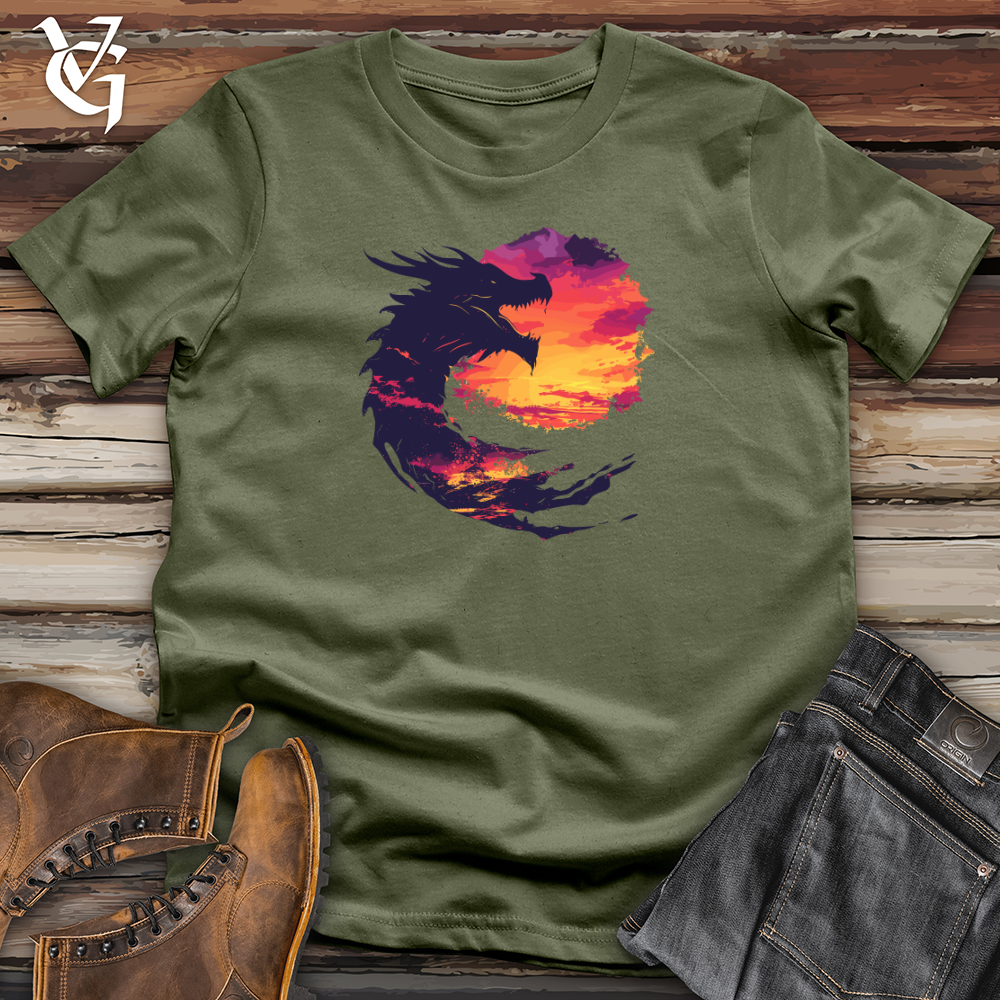 Viking Goods Dragon Sunset Roar Softstyle Tee Military Green / L