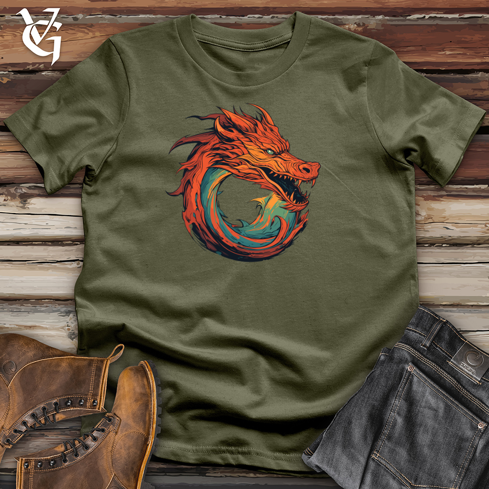 Viking Goods Dragon Whirlwind Fury Cotton Tee Military Green / L