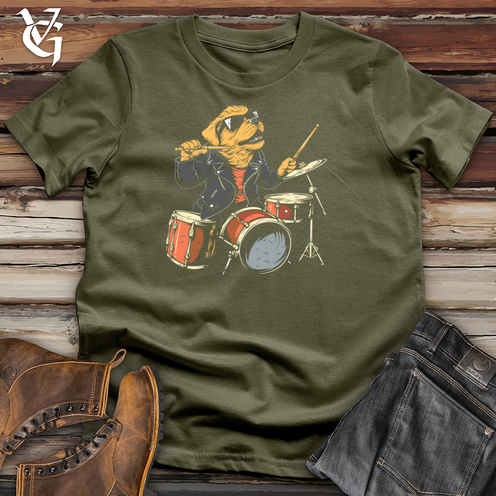 Viking Goods Drumming Dog Dynamo Cotton Tee Military Green / L