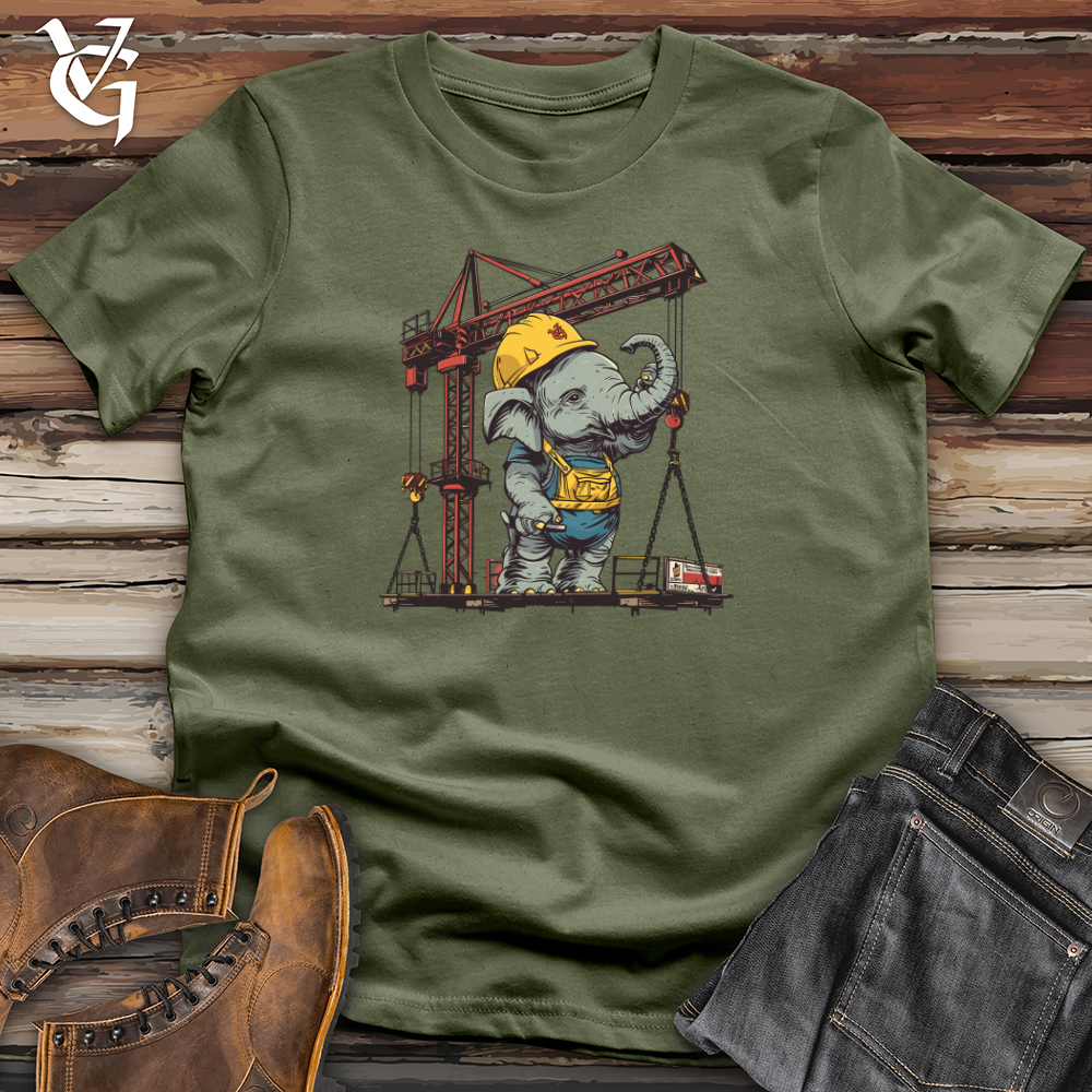 Viking Goods Elephant Construction Crew Softstyle Tee Military Green / L