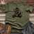 Viking Goods Elephant Riding a Scooter Cotton Tee Military Green / L