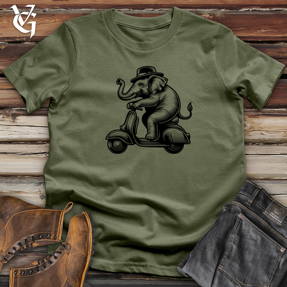 Viking Goods Elephant Riding a Scooter Softstyle Tee Military Green / L