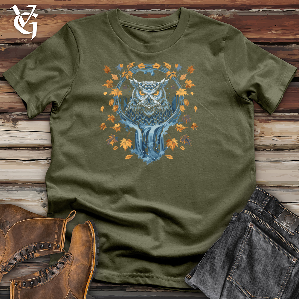 Viking Goods Enchanted Owl Enigma Cotton Tee Military Green / L