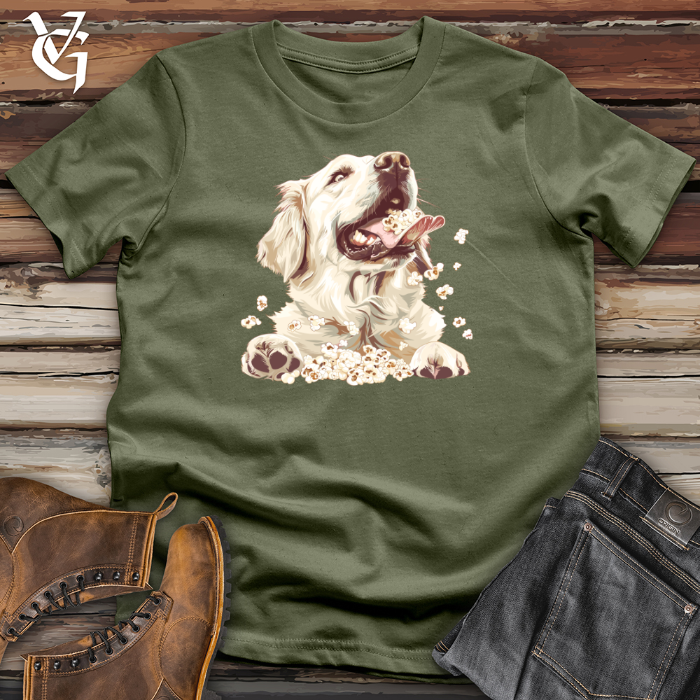 Viking Goods English Retriever Eating Popcorn Softstyle Tee Military Green / L