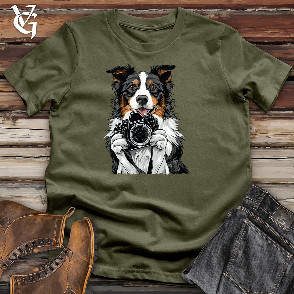 Viking Goods English Shepherd Shutterbug Charm Cotton Tee Military Green / L