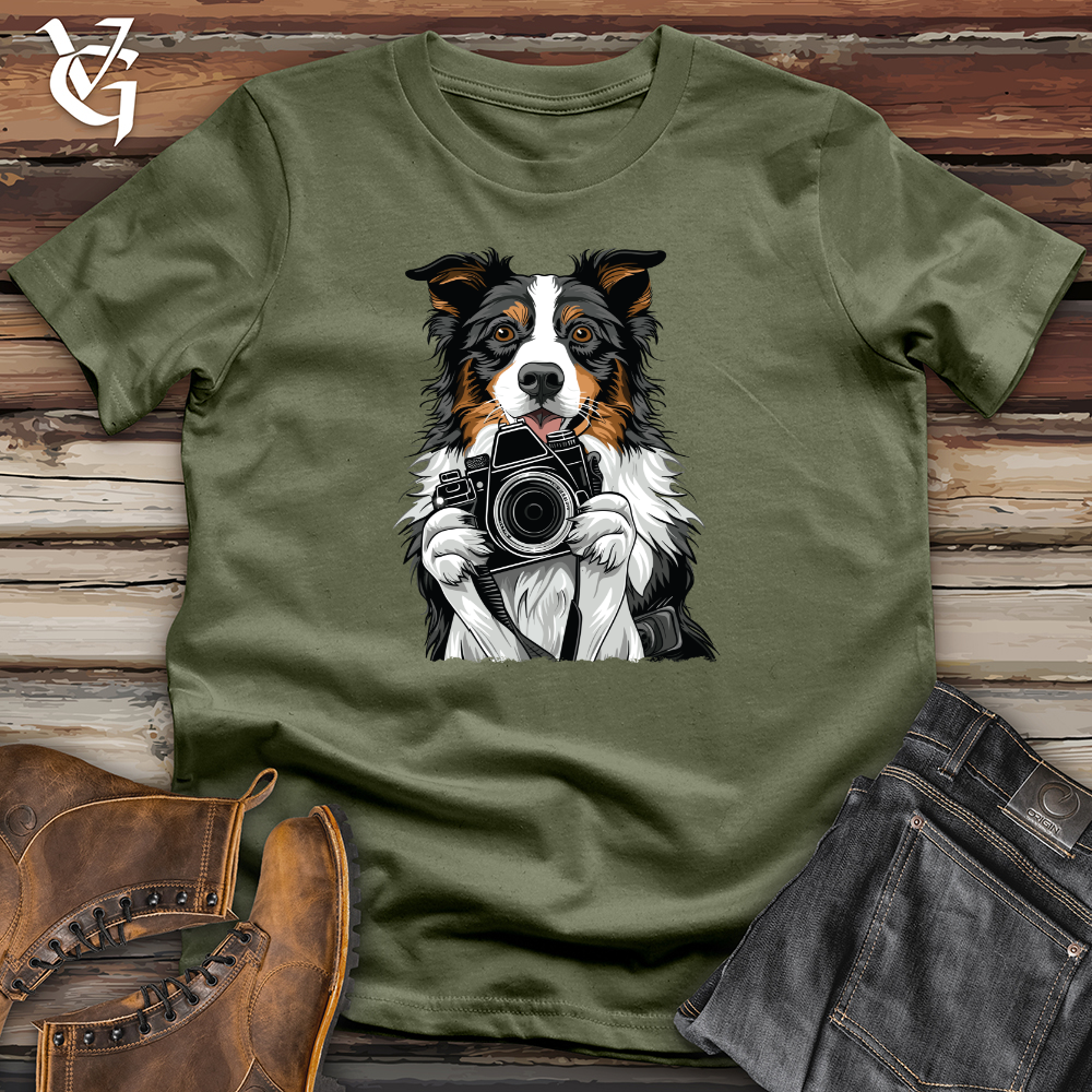 Viking Goods English Shepherd Shutterbug Charm Softstyle Tee Military Green / L