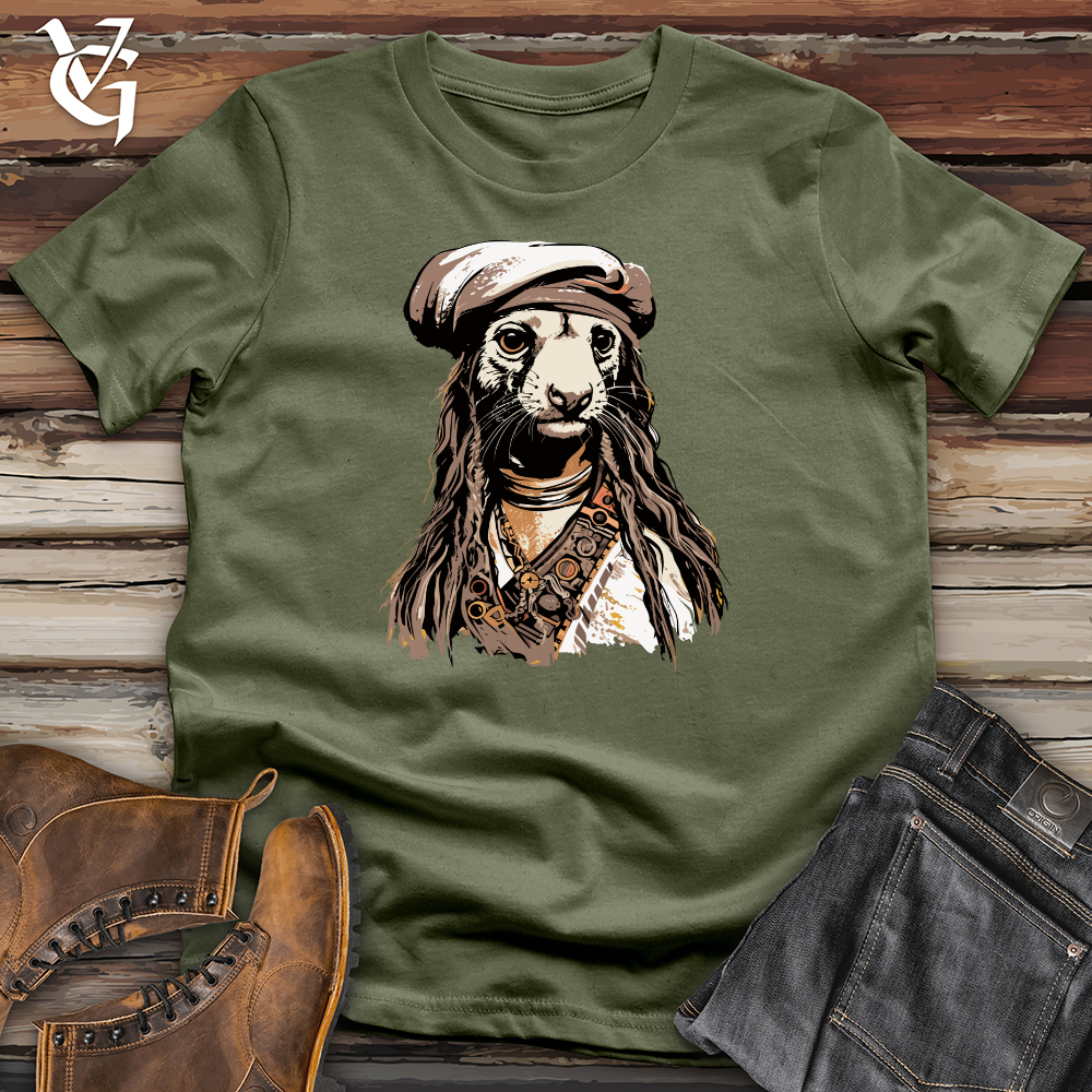 Viking Goods Ferret Pirate Softstyle Tee Military Green / L