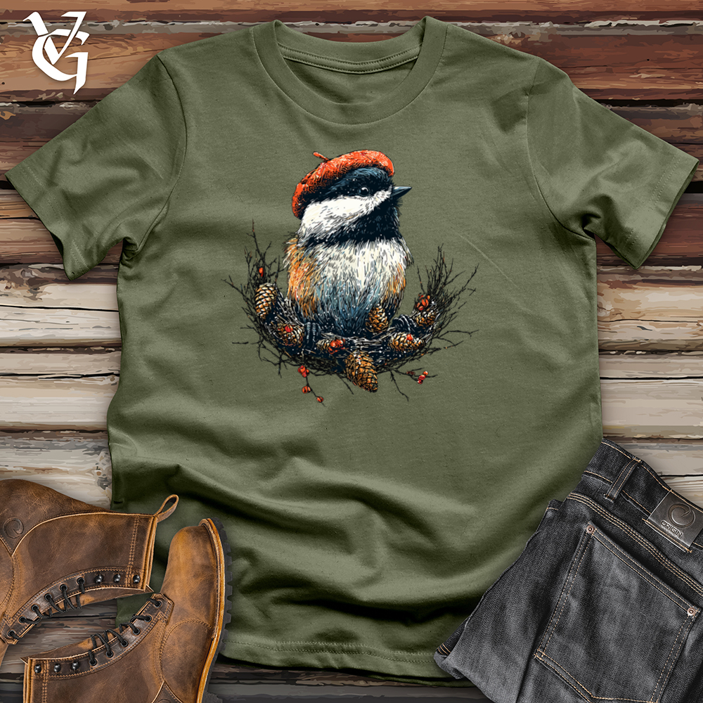 Viking Goods Festive Chickadee Softstyle Tee Military Green / L
