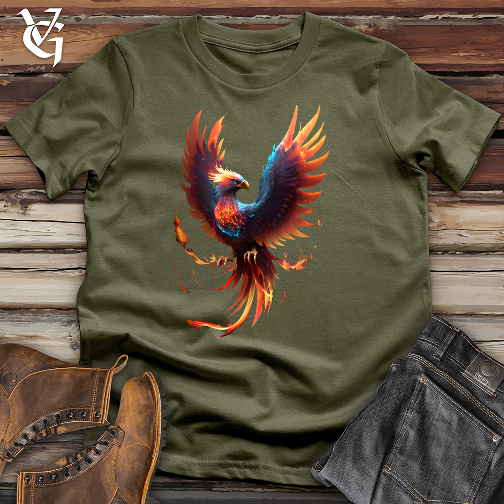 Viking Goods Fire Bird Cotton Tee Military Green / L