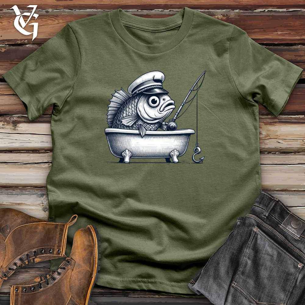 Viking Goods Fish Catching Fish Softstyle Tee Military Green / L